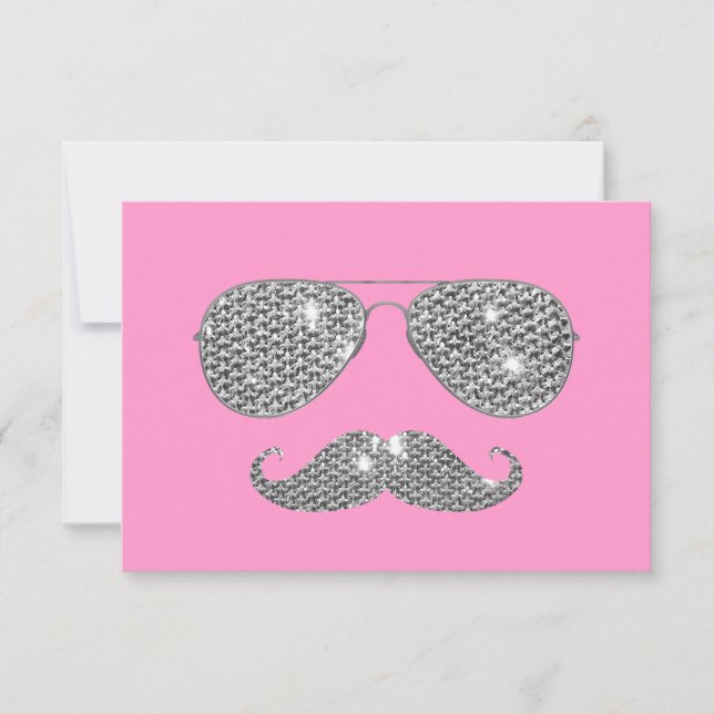 Funny Diamond Moustache With Glasses (Front)