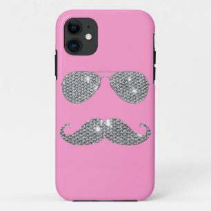Funny Diamond Moustache With Glasses iPhone 11 Case