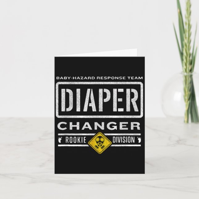 Funny Diaper Changer Duty - Expecting Baby New Dad Card (Front)