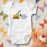 Funny Diaper Demolition Expert  Baby Bodysuit<br><div class="desc">This baby bodysuit features a whimsical graphic design of a crane with a wrecking ball,  creating a fun and eye-catching visual. It's a playful nod to your baby's expert skills in diaper demolition!</div>