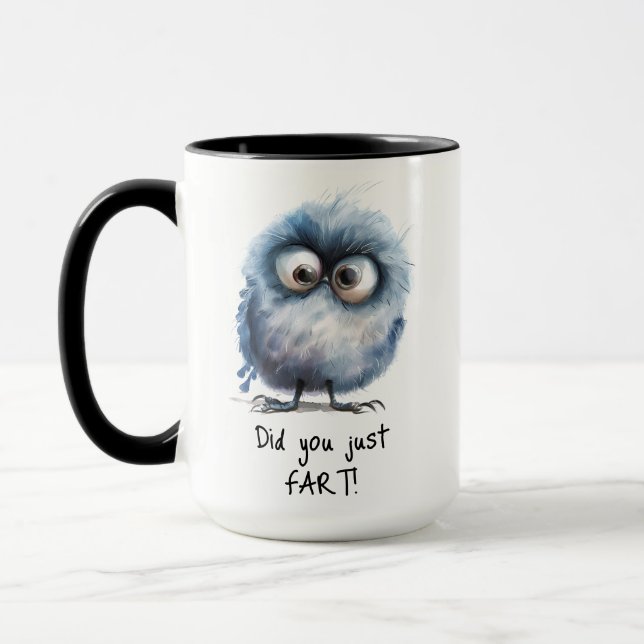 Funny Did You Just Fart Bird Coffee Mug (Left)