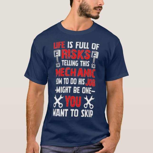 Funny Diesel Engine MechanicRepairman Garage T-Shirt (Front)