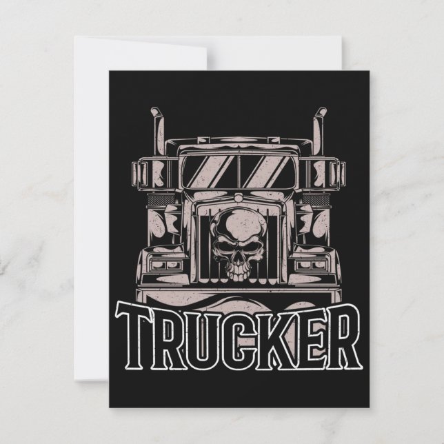 Funny Diesel Trucker Big Rig Semi Invitation (Front)