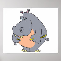 funny diet hippo measuring waistline