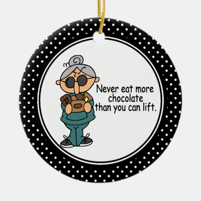 Funny Diet Humour Christmas Ornament (Front)