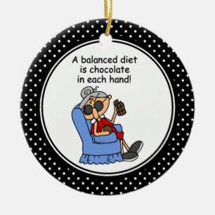 Funny Diet Humour Christmas Ornament