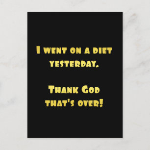 Funny Dieting Joke Postcard
