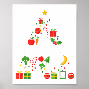 Funny Dietitian Christmas Tree Lights Womens Mens  Poster