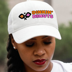 Funny Dinkin Doughnuts Dinking Pickleball Paddle Trucker Hat