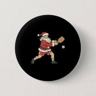 Funny dinking santa claus pickleball christmas xma 6 cm round badge