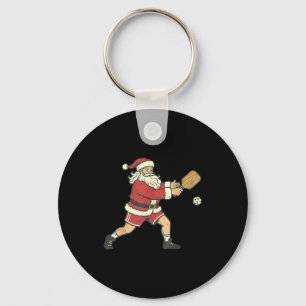 Funny dinking santa claus pickleball christmas xma key ring