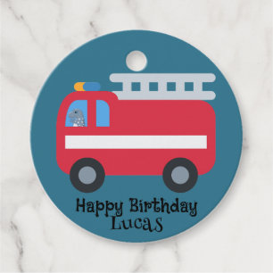 Funny Dino drive Fire engine Back To School HBD Pe Favour Tags