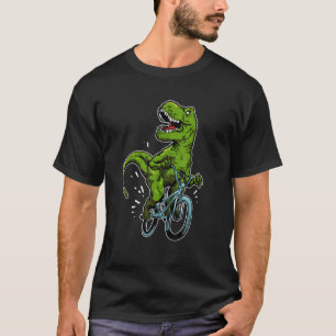 Funny Dino On A BMX Mountain Bike T Rex Lover Bicy T-Shirt