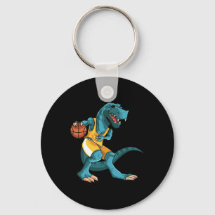 Funny Dino Playing Sketll T-rex Lover Player Kids  Key Ring