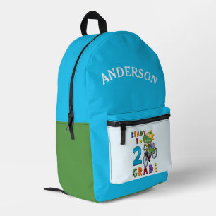 Funny Dinosaur 2nd  Grade Personalised Name Printed Backpack