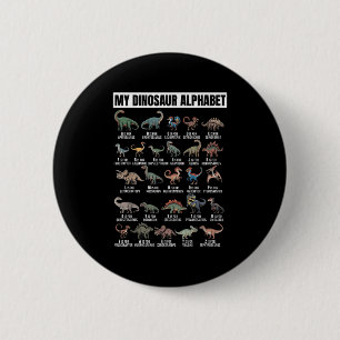 Funny Dinosaur Alphabet Abc For Boys Dino Lovers B 6 Cm Round Badge