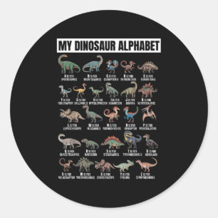 Funny Dinosaur Alphabet Abc For Boys Dino Lovers B Classic Round Sticker