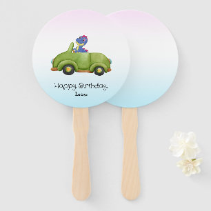 Funny dinosaur antique car B2S kids Birthday party Hand Fan