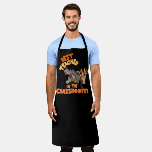 Funny Dinosaur Art Teacher Classroom Humour Design Apron