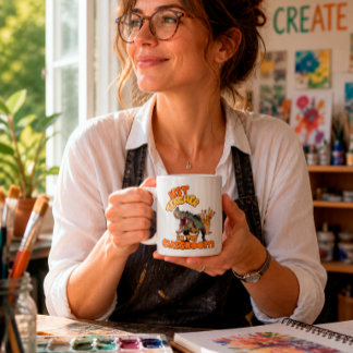 Funny Dinosaur Art Teacher Creative Classroom Coffee Mug