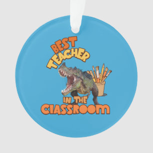 Funny Dinosaur Art Teacher Creative Classroom Ornament