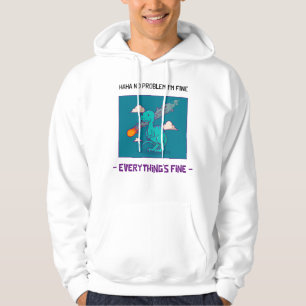 Funny Dinosaur Asteroid Everything's Fine Hoodie