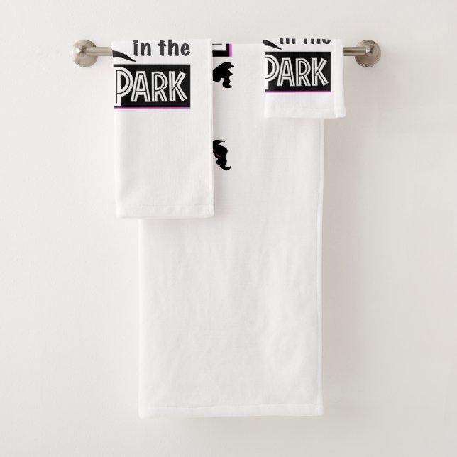 Funny Dinosaur Being A Mum is a Walk in the Park Bath Towel Set (Insitu)