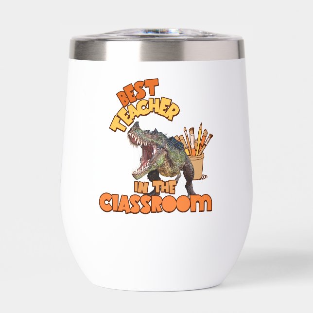 Funny Dinosaur Best Teacher in the Classroom  (Front)