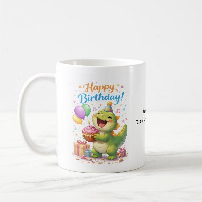 Funny Dinosaur Birthday Mug – “Time to Party Like  (Left)