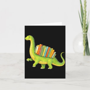 Funny Dinosaur Book Lover Bookworm Reading Books Card