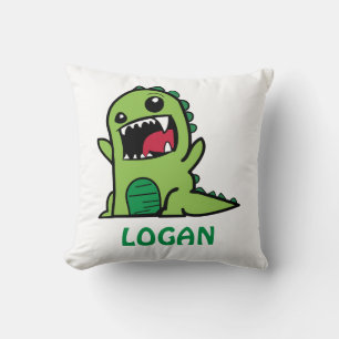 Funny dinosaur cartoon with name  cushion