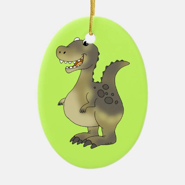 Funny dinosaur ceramic ornament (Front)