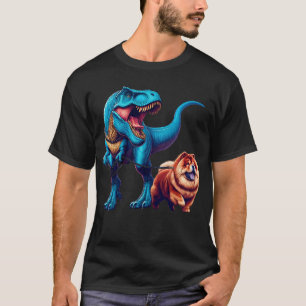 Funny Dinosaur Chow Chow Walking Dog Lover T-Shirt