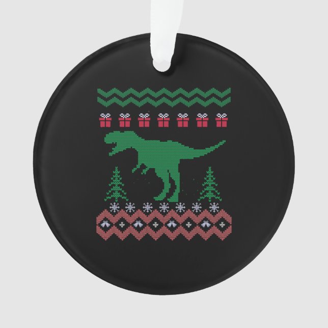 Funny Dinosaur Christmas Ornament (Front)
