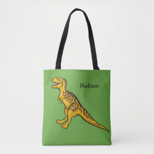 Funny Dinosaur custom name & colour bags