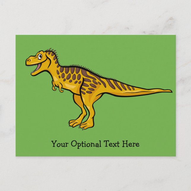 Funny Dinosaur custom text & colour postcard (Front)