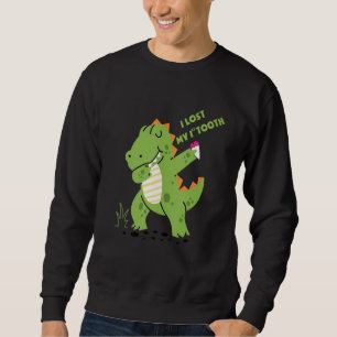 Funny Dinosaur Dabbing I Lost My First Tooth Kids Sweatshirt