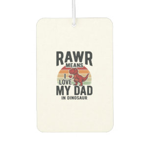 Funny Dinosaur Dad RAWR Vintage Shirt Design_1 Car Air Freshener
