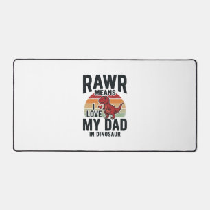 Funny Dinosaur Dad RAWR Vintage Shirt Design_1 Desk Mat