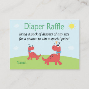 Funny Dinosaur Diaper Raffle Tickets