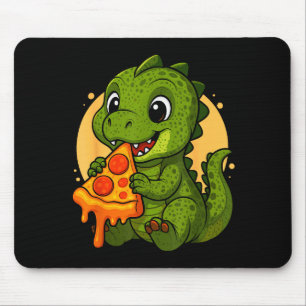 Funny Dinosaur Eating Zza Graphic Boys Girls Dinos Mouse Pad