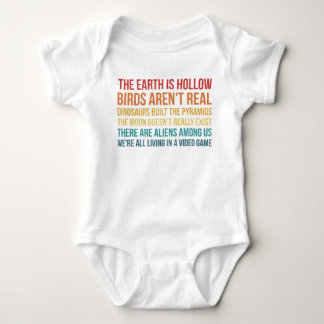 Funny Dinosaur Flat Earth Alien Conspiracy Theory Baby Bodysuit