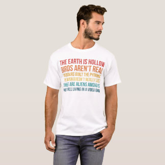 Funny Dinosaur Flat Earth Alien Conspiracy Theory T-Shirt
