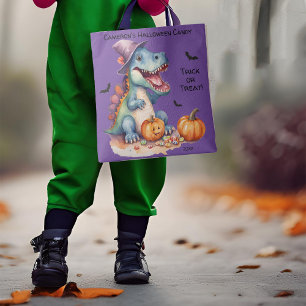 Funny Dinosaur Halloween Candy Tote Bag
