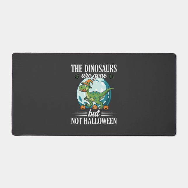 Funny Dinosaur Halloween Witch Graphic Desk Mat (Front)