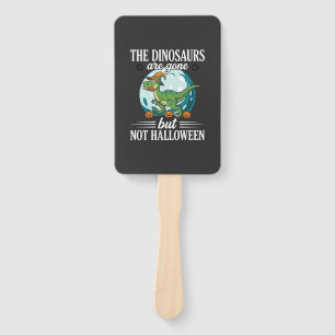 Funny Dinosaur Halloween Witch Graphic Hand Fan