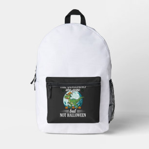 Funny Dinosaur Halloween Witch Graphic Printed Backpack