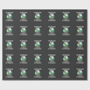 Funny Dinosaur Halloween Witch Graphic Wrapping Paper