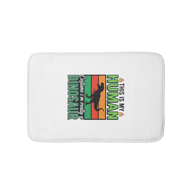 Funny Dinosaur Human Costume Halloween Bath Mat (Front)