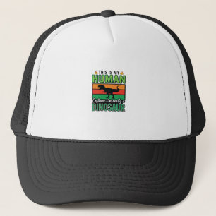 Funny Dinosaur Human Costume Halloween Trucker Hat